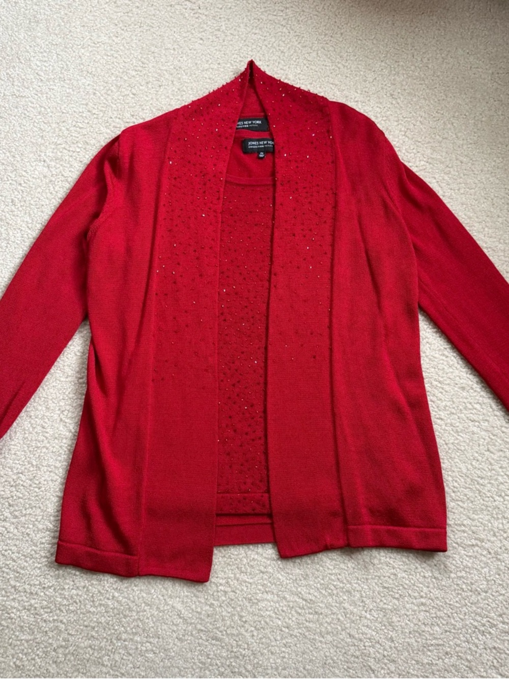 Jones New York matching cardigan and tank top